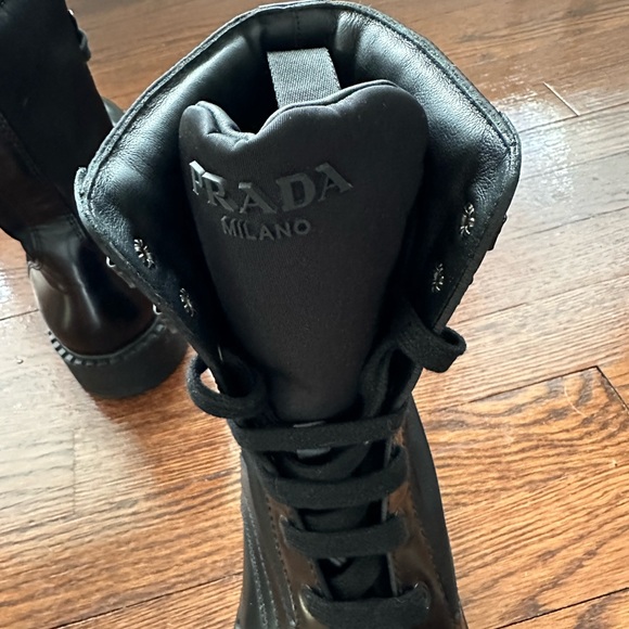 Prada Brush Leather and Renylon Boots - Picture 9 of 10